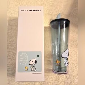 NWT Starbucks Peanuts 75th Anniversary Collab Snoopy Woodstock Venti Tum…